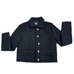 Interstyle  Women Vintage Black Boucle Button-Front Jacket (Style No. 75075)